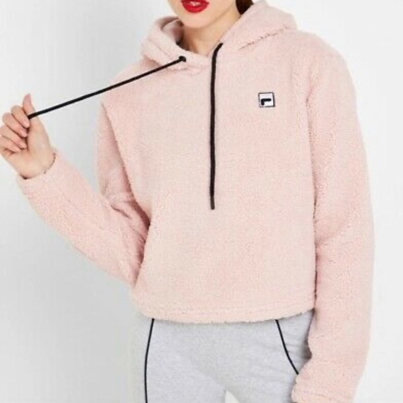 Fila pink sherpa hoodie medium - Picture 7 of 8